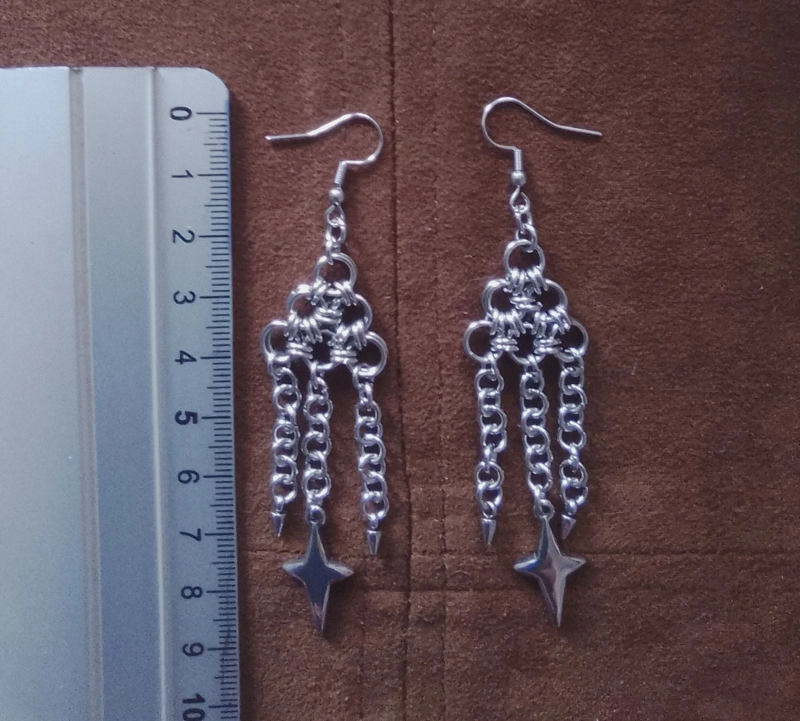 Boucles d'oreilles gothiques chainmail japonais  – photo 4